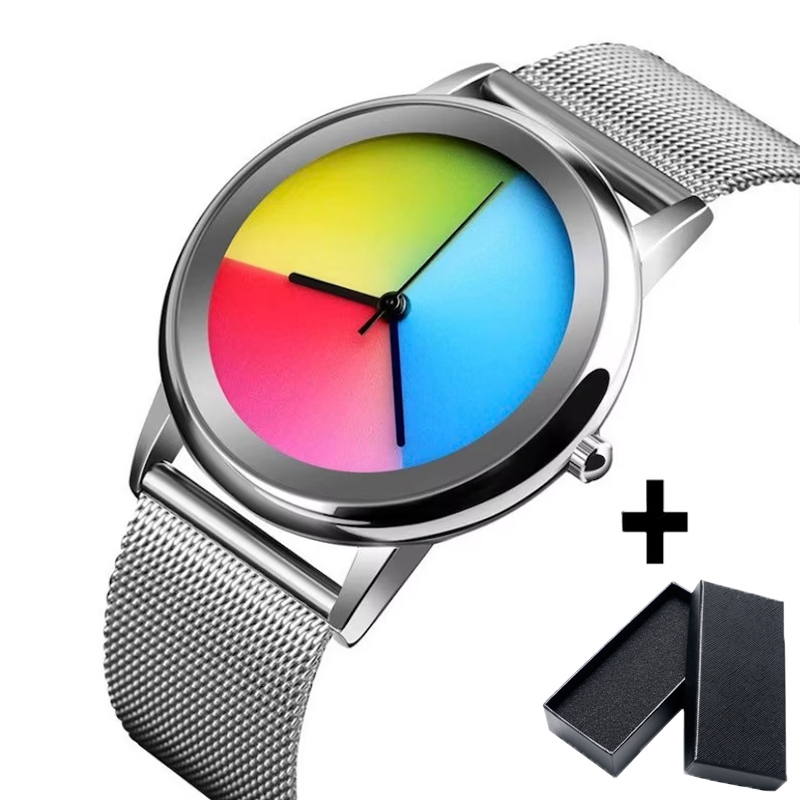 Unique Women Watches Simple Ultrathin Steel Lady Watch Casual Colorful Changing Dial Quartz Wriswatches Special: Rose