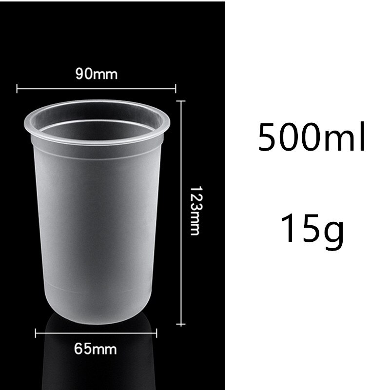 50pcs thick transparent plastic cups 500ml 700ml disposable coffee cup birthday party favors cold drink cups: cup7