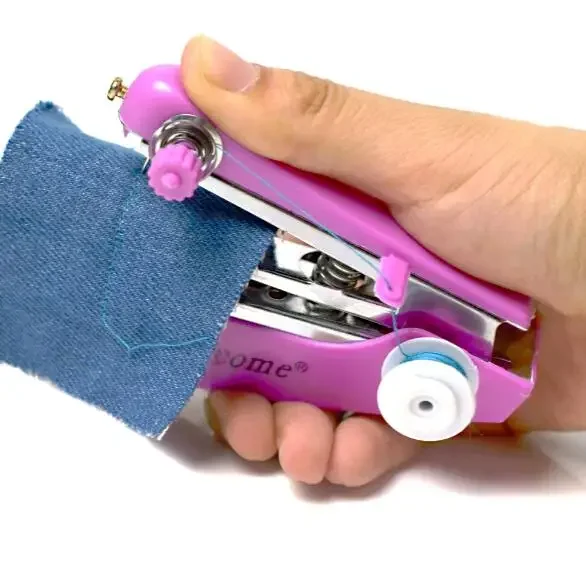 Mini máquina de coser Manual portátil, herramientas de costura de operación Simple, tela de costura, herramienta de costura práctica LYQ, 1 ud.