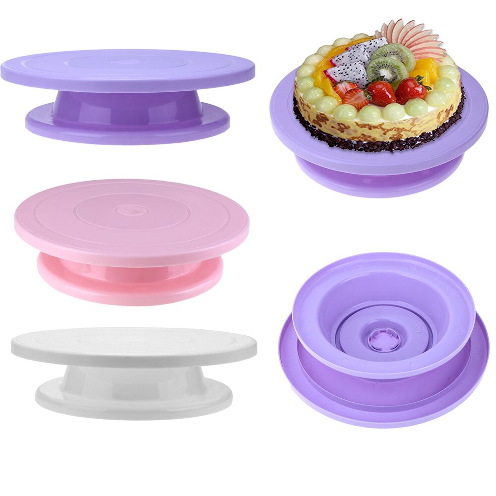 Plastic Taart Draaitafel Roterende Anti-Slip Taart Decoreren Draaitafel Taart Draaitafel Ronde Cake Stand Keuken Bakken Tools