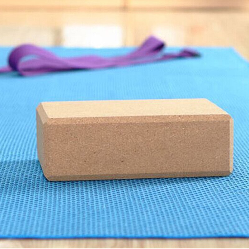 Letvægts miljøvenlig yogablok kork træ yoga mursten blød high density yoga blok til at støtte stillinger fitnessudstyr