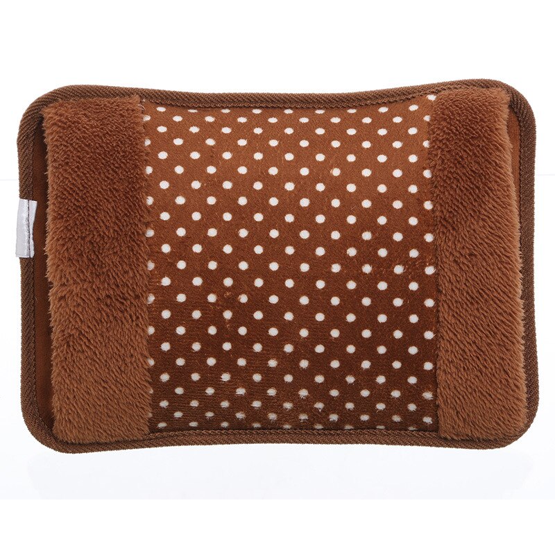 bolsa de agua bolsa agua calientamanos bolsa Enchufe de la UE Calentador de manos Paquete de calor Linda bolsa de agua eléctrica recargable Bolsa de agua reutilizable de pie: 17 Brown EU plug