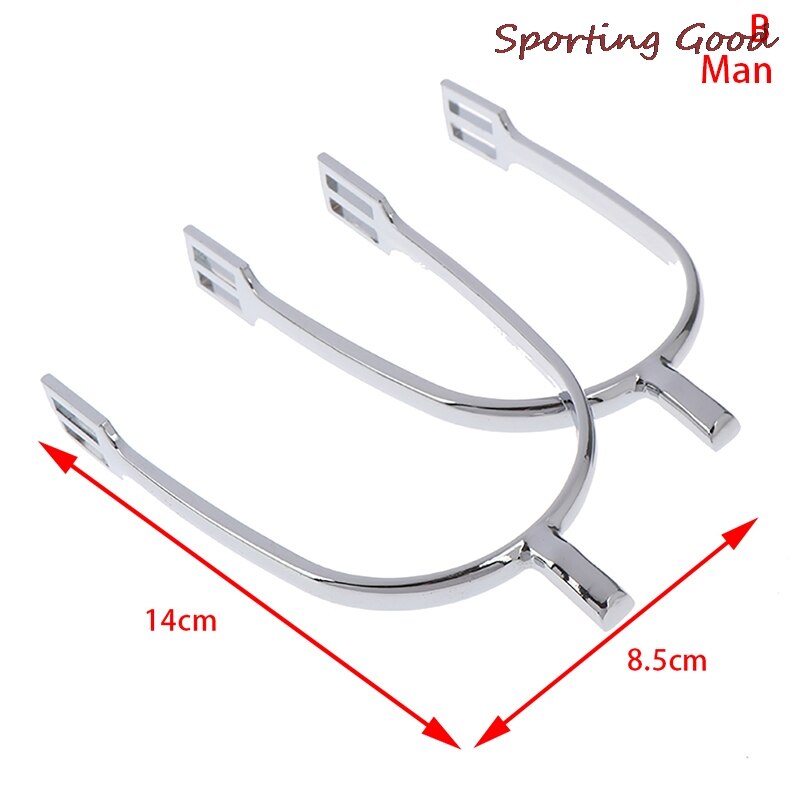 Espuelas de caballo de aleación de Zinc, 1 par, de plata dorada para hombres ecuestres: B