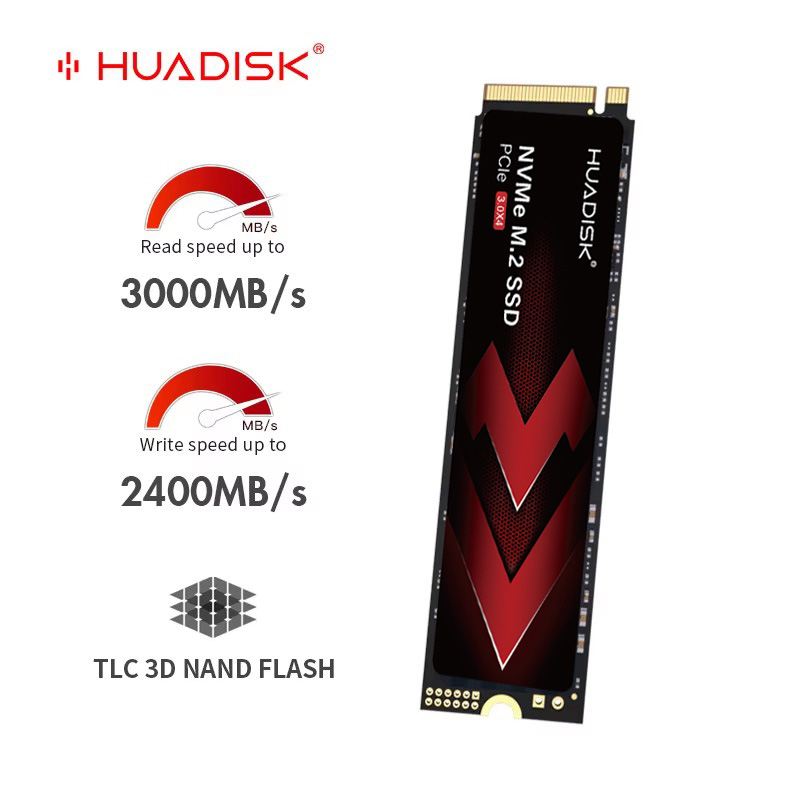 HUADISK NVMe SSD M.2 2280 512GB 1TB PCIe3.0 2TB 256GB 128GB Interne harde schijven NVMe PCIe Gen3.0x4 SSD voor laptop Desktop PC