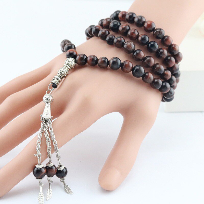 Chapelet de prière islamique pour hommes et femmes, forme ronde, 99 perles, chapelet musulman, Tasbih, Bracelet perlé, Islam, turquie, Allah mohamed
