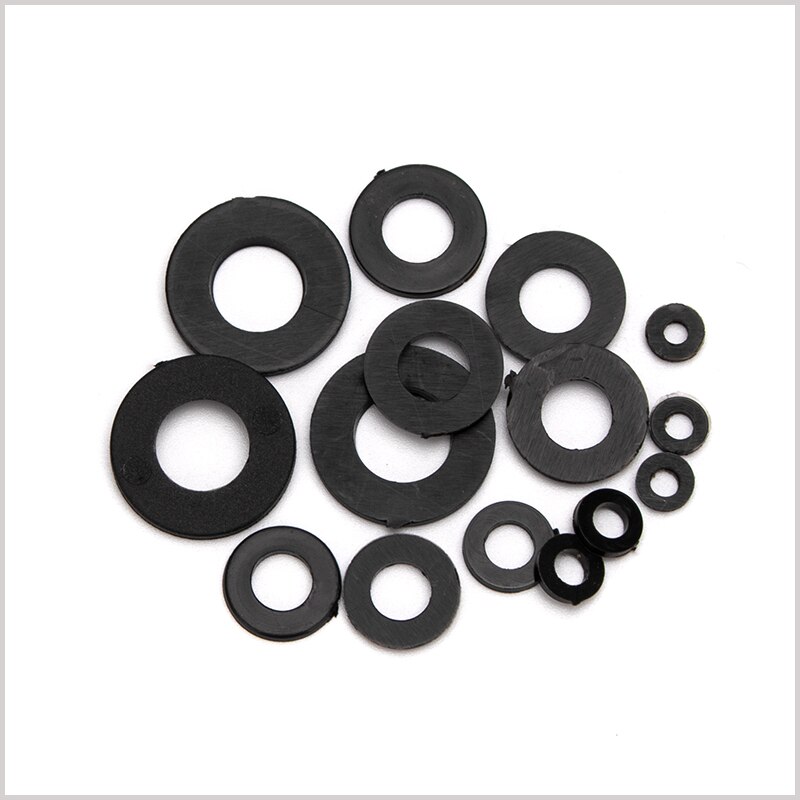 364 Uds negro arandela de Nylon junta plana de sellado de plástico O anillos Kit de surtido de M2 M2.5 M3 M4 M5 M6 M8 conexión protección lavadora