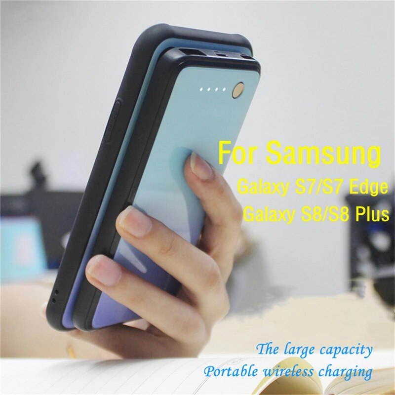 KQJYS Wireless Magnetic Battery Charger Case For Samsung Galaxy S8 Plus Portable Power Bank Case For Galaxy S8 Battery Case
