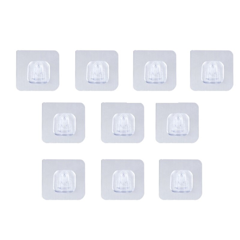 Ganchos adhesivos de doble cara para pared, colgador transparente, fuerte, ventosa, soporte de almacenamiento, 10 Uds.: 2