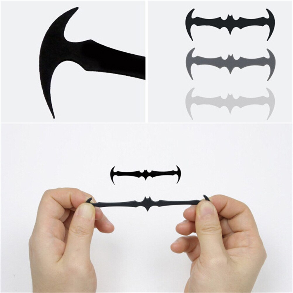 12PC Silicone Shoes Lace Elastic Plastic White Black Grey Silicone Adult Children Bat Shape Elastic Shoelaces