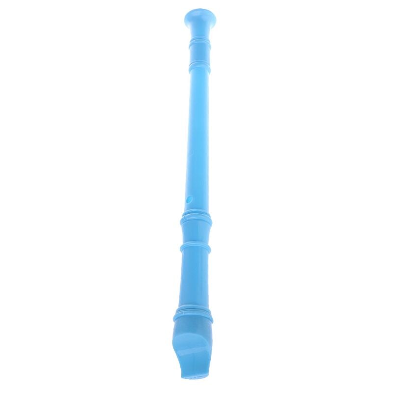 Plastic Musical Instrument Recorder Soprano Long Flute 8 Holes: Blue