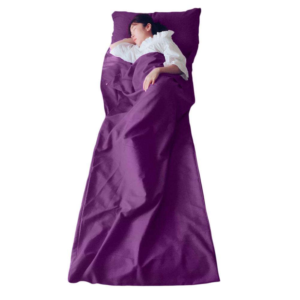 Bärbar ultralätt sovsäck utomhus camping tält säng resesovsäck liner vattentät resa hotell lakan sovsäck: Lila