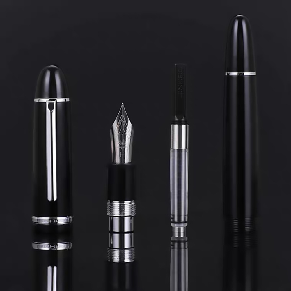 Jinhao X159 #8 Extra Fine / Fine / Medium Nib Fountain Pen, Black Acrylic Big Size Writing Pen