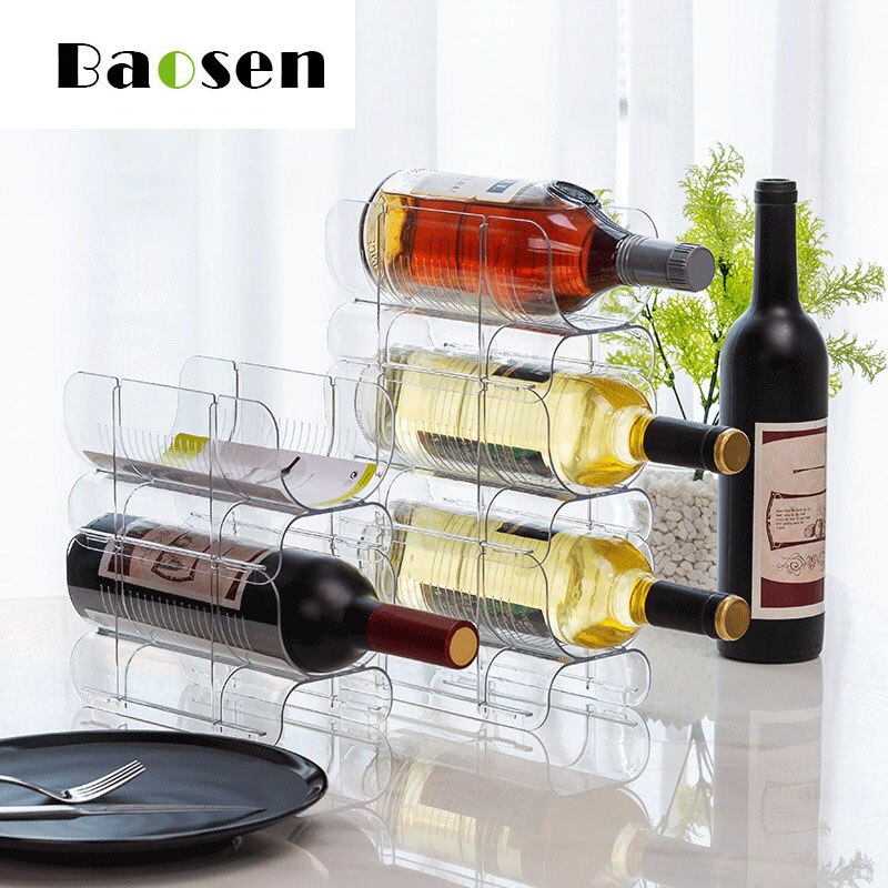 Baosen stabelbar vinreol i europæisk stil til hjemmet plastdisplay vinreoler barværktøj