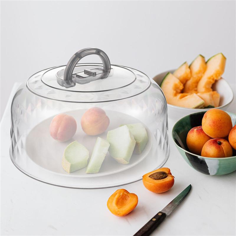 Transparent Food Cover Dust-Proof Plastic Round Dome Cake Fresh-Keeping Lids Snack Tray Display Cover Kitchen Tools