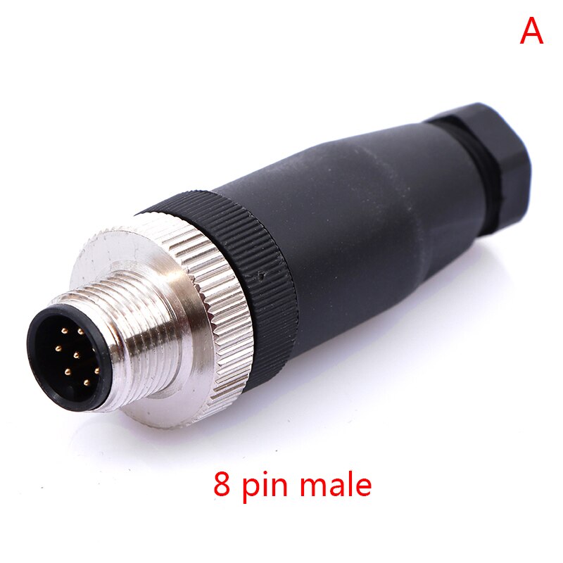 M12 Waterdichte Sensor Connector Male & Female Plug 8 Pin Draad Connector: A