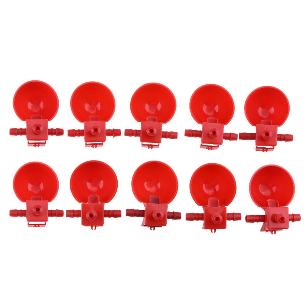 10 stuks drinkbakken voor kippen, pluimvee, kippen, kwartel, automatische voerbak, drinkbak met schroeven