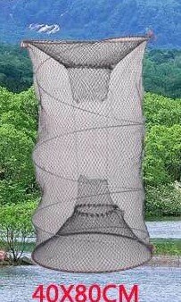 1pc Fishing Collapsible Trap Cast Keep Net Crab Crayfish Lobster Catcher Pot Trap Fish Net Eel Prawn Shrimp Live Bait: size 40x80