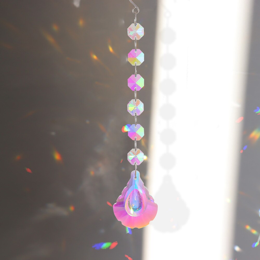 Sun catcher Crystal Moon campanelli eolici prismi diamantati appeso luce Catcher arcobaleno fai tende da finestra pendente decorazioni per la casa: C