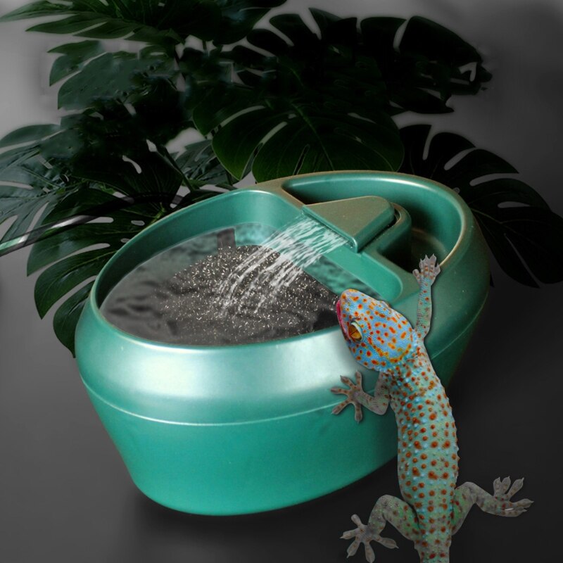 50LB Reptil Trinken Brunnen Wasser Tropf Amphibien Wasser Spender Reptilien Terrarium Panzer Zubehör Wasser Schalen