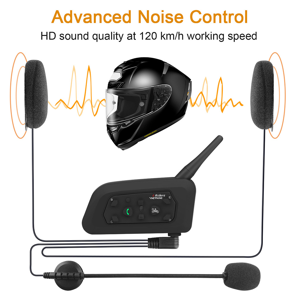 Motorcycle Intercom Headset Bluetooth-Compatible Motorcycle Intercom Earphone BT Motorcycle Interphone for V4 V6 Headset
