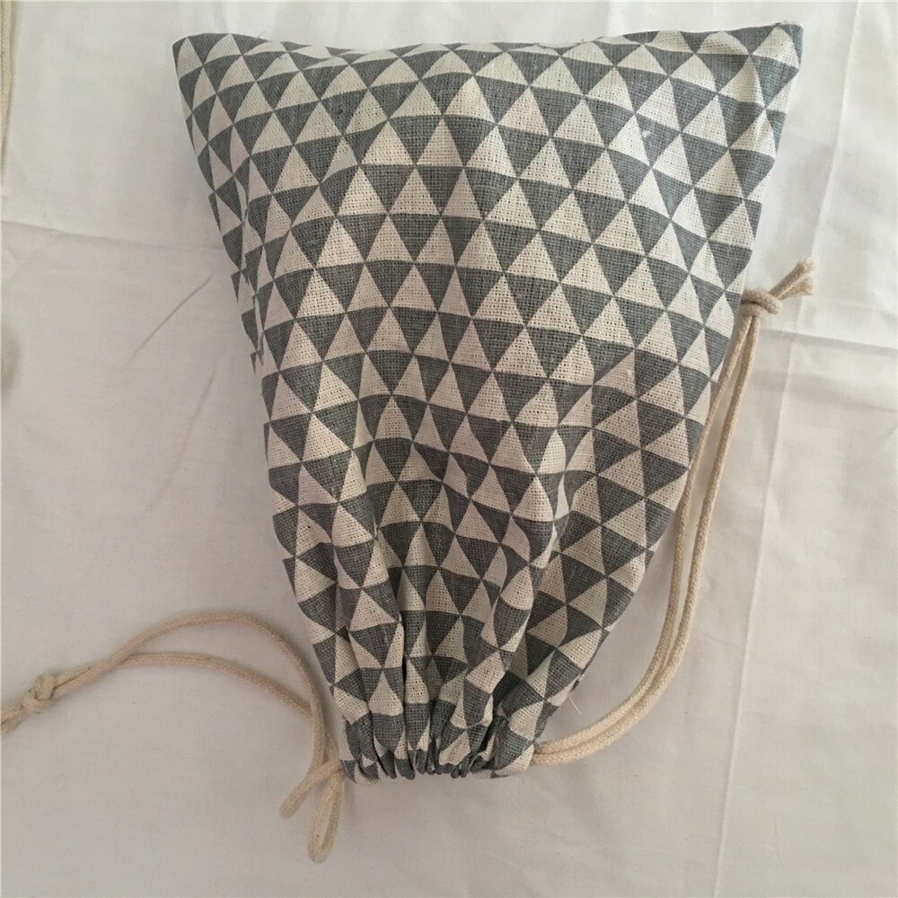 YILE 1 pc Katoenen Tasje multifunctionele Organizer Pouch Party Bag Grijs Mini Driehoek 190111c
