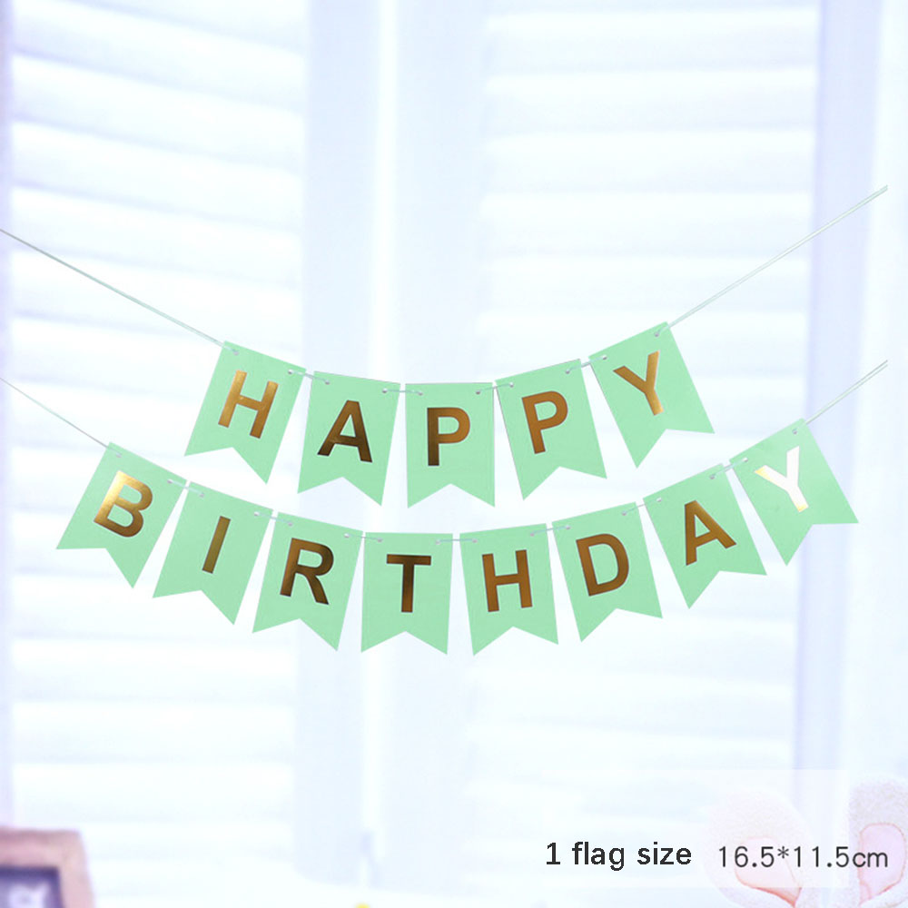5m Happy Birthday Banner Colorful Paper Bunting Garland Banners Flags Birthday Party Decoration Baby Shower Wedding Supplies