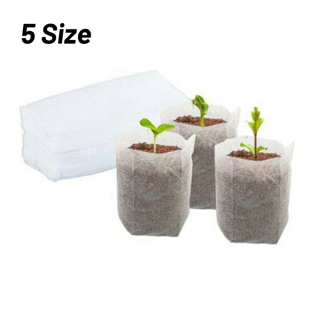 Yard Plant Bags 100PCS Biodegradable Breathable Eco-Friendly Grow Non-Woven