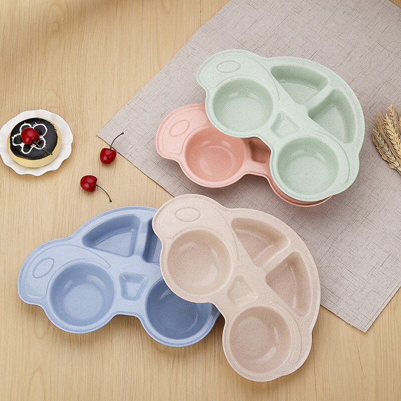 Lunch Box Accessories Car Shape Wheat Straw for Kids Children's Plate Bento Box Kitchen Food Container School Lunch Box