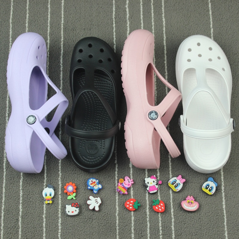 Sommer Frauen Maultiere Clogs Strand Atmungs Mary Janes Süße Hausschuhe frau Sandalen Gelee Schuhe Nette Garten Schuhe Clog Für frau