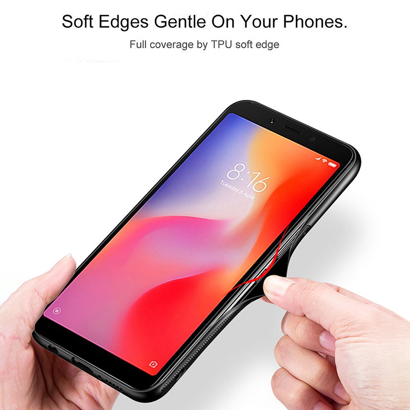 Glas Case Voor Xiaomi Redmi 6A Case Luxe Cover Gehard Glas Siliconen Frame Hybrid Hard Cover Op Voor Redmi 6A Gevallen