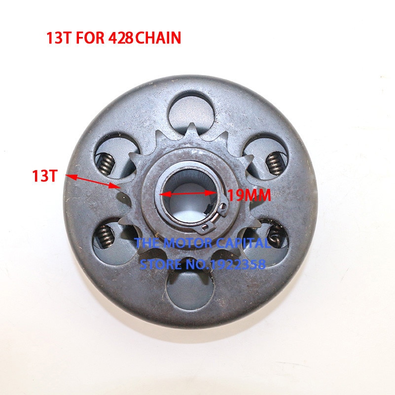 Embrague centrífugo de , 19mm /20mm, cadena de piñones de 13 dientes 428, apta para piezas de go kart,