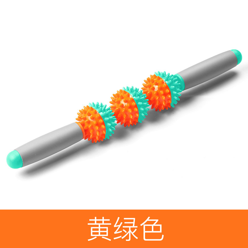 3 round Gym Muscle Massage Roller Yoga Stick Relax Tool Muscle Roller Sticks con Point Spiky Ball per Yoga