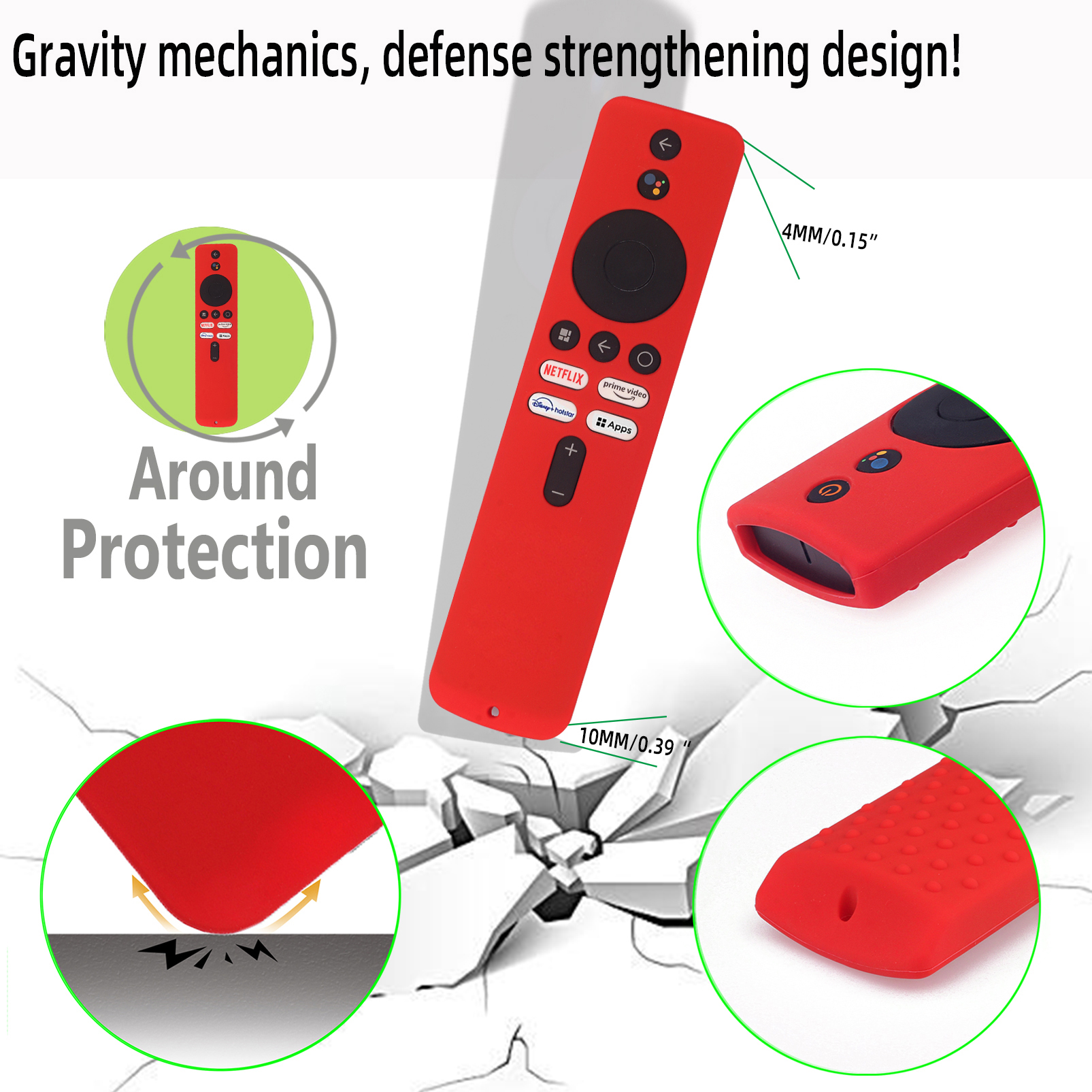 Siliconen Beschermhoes Voor Xiaomi Tv Box S 2nd Gen Afstandsbediening Anti-Druppel Stofdichte Afstandsbediening Bescherming Cover Voor Mi Box S