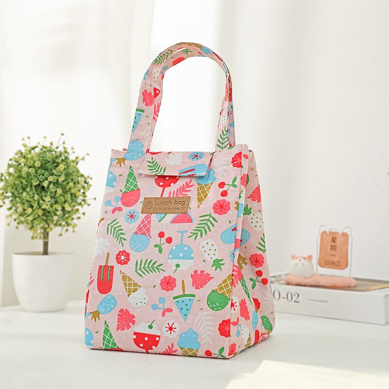 Thermische Geïsoleerde Koeler Zakken Lunch Tas Leuke Vrouwen Hand Pack Thermische Ontbijt Doos Draagbare Picknick Reizen Doos: 3