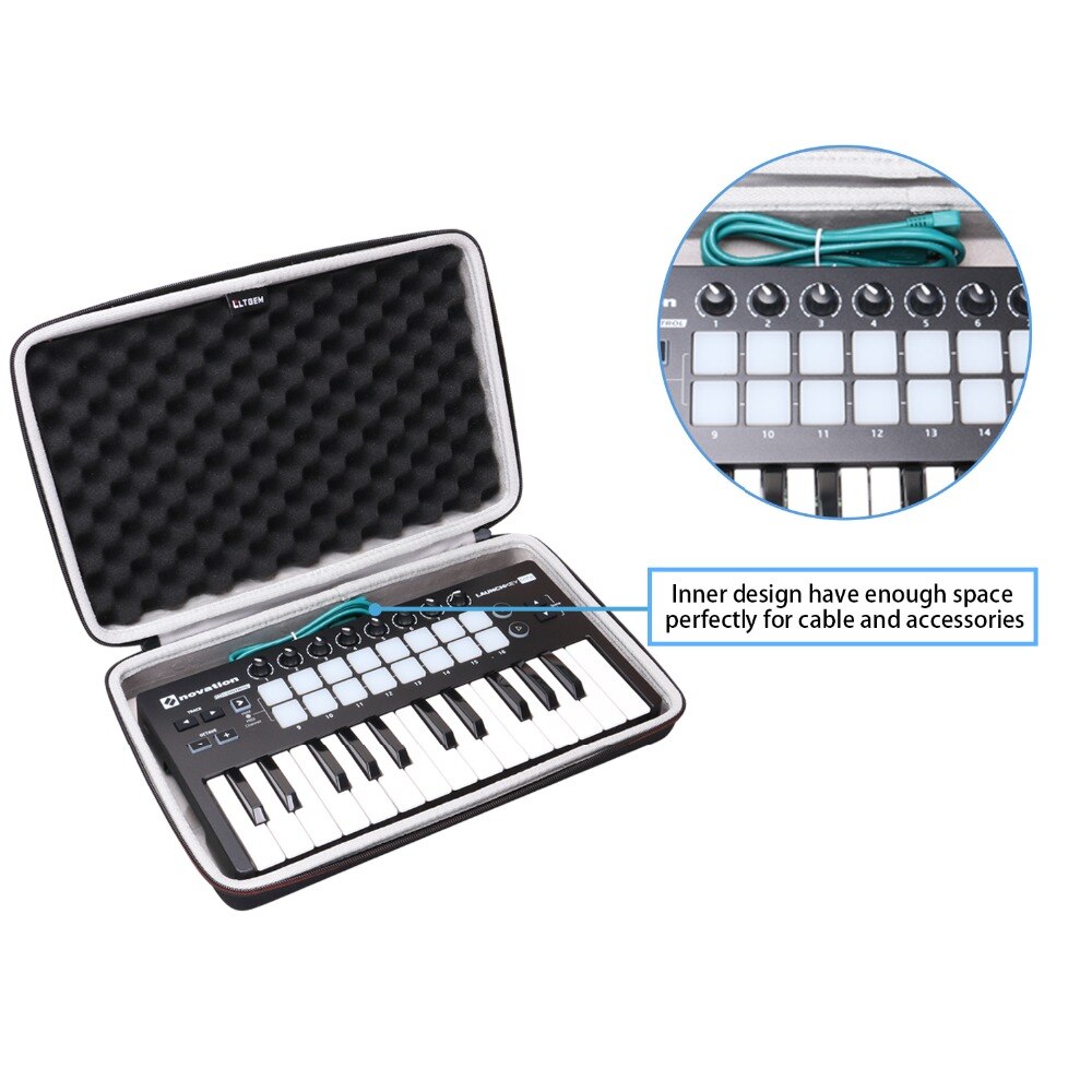 LTGEM EVA Hard Case für Novation Launchkey Mini 25-Hinweis USB Tastatur MK2 Controller-Reise Schutzhülle Trage Tasche