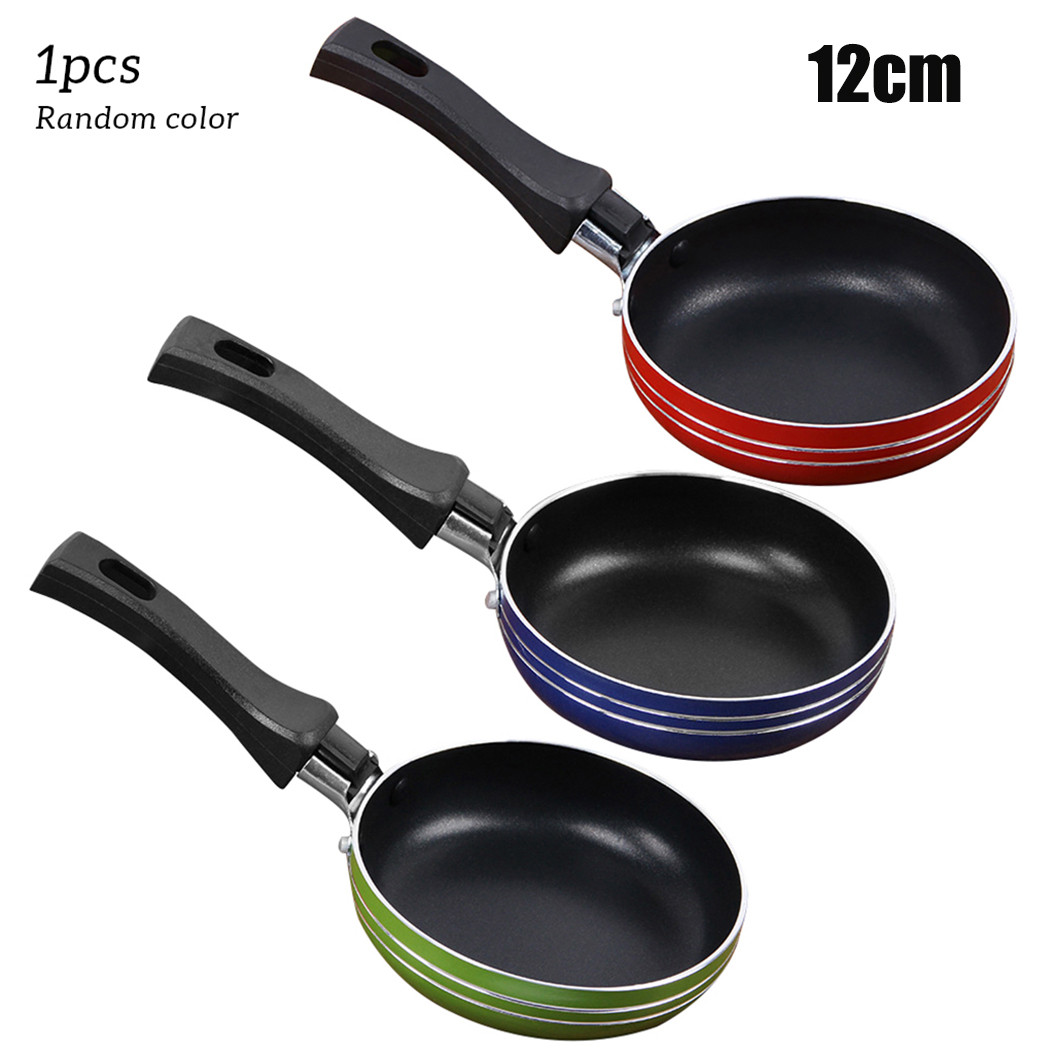 Mini poêle à frire antiadhésive en acier, 12cm/14cm/16cm, casserole de couleur aléatoire pour ustensiles de cuisine, ustensiles de cuisine: WHITE