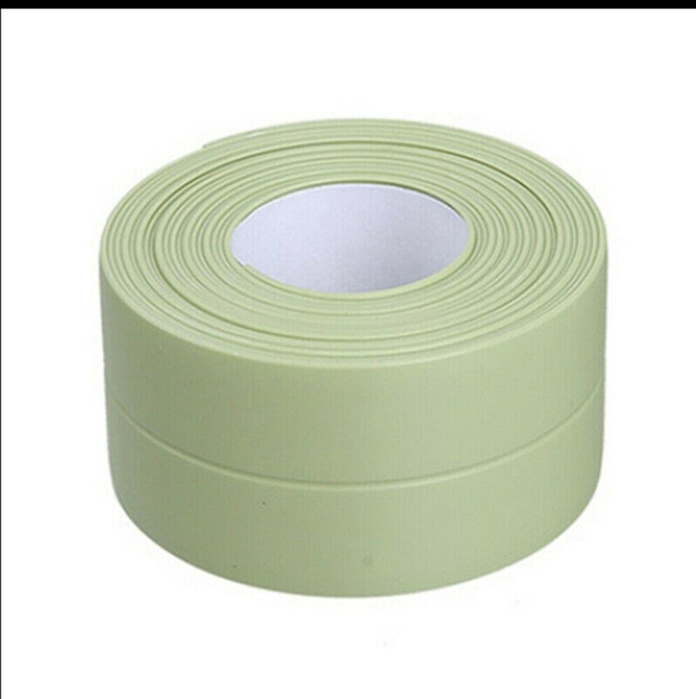 1Roll Sealing Strip Self Adhesive Bath Wall Sealing Strips Kitchen Bathroom Sink Basin Edge Trim strip 3.2m Length: E