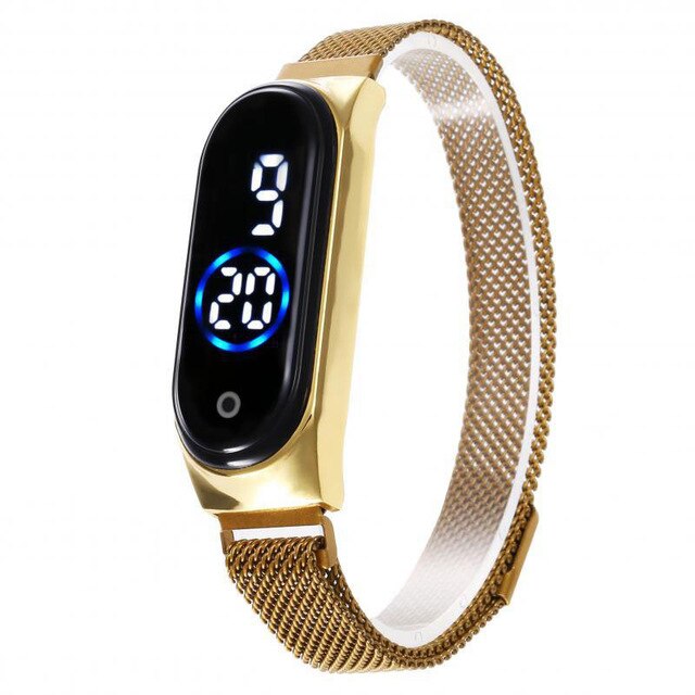 Frauen Uhren Digitale Armbanduhren LED Magnetit Wasserdichte berühren Reis berühren Kontrolle: g