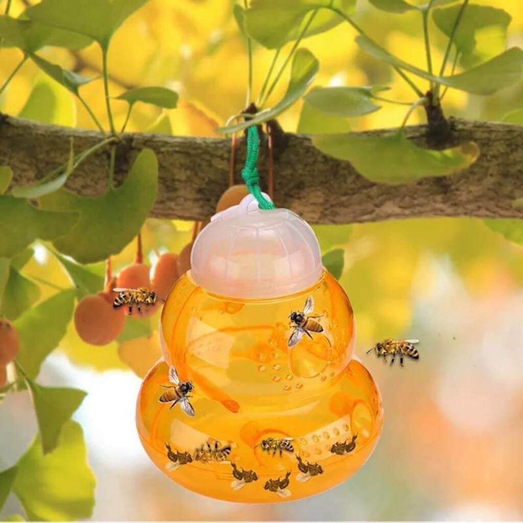 2 Packs Beehive Wasp Trap Hornets Yellow Jackets Wasp Repellent Hornet Trap Bee Catcher Home Garden Wasp Hornet Hanging Traps