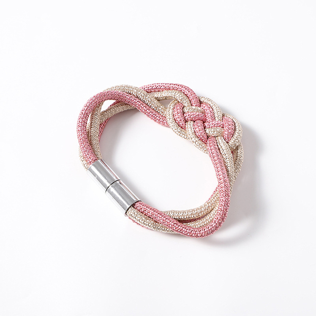 1 Pcs Two-color Chinese Knot Curtain Tie Rope Strap Simple Cotton Rope Magnetic Curtain Tieback Buckle Strap Rope Accessoires: Pink  Beige