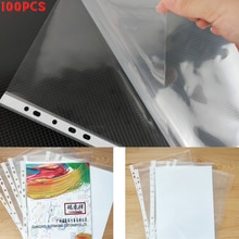 100Pcs A4 Plastic Map Mappen Filing Losbladige Documenten Vel Protectors Transparante Map Tas Briefpapier