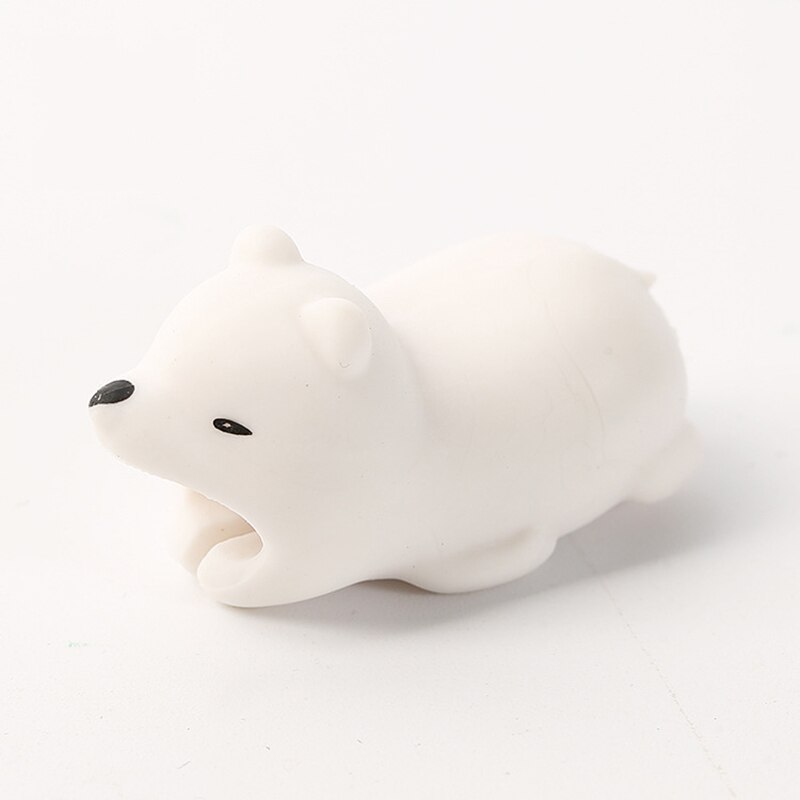 1pc Cute Animal Bite USB Cable Protector Desktop Organizer Kawaii Stationery Home Office Supplies Desk Accessories: F
