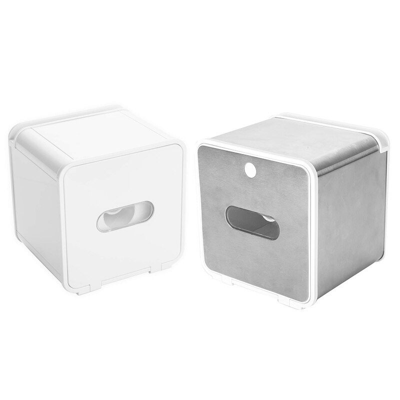 Waterproof All Covered Toilet Paper Holder Box,Wall Mounted Bathroom Paper Roll Holder,Adhesive Tissue Box with Shelves Storage,
