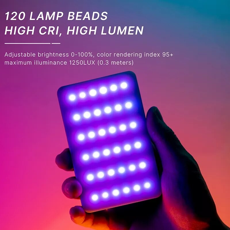 Ulanzi-Mini luz Led de bolsillo VIJIM VL120, luz de relleno Led RGB portátil, pequeña lámpara de fotografía a todo Color, luces de mano