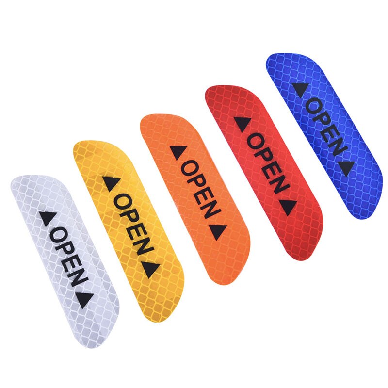 Juego de 4 pegatinas reflectantes para puerta de coche, cinta reflectante abierta, reflectante, para Exterior, 4 unidades