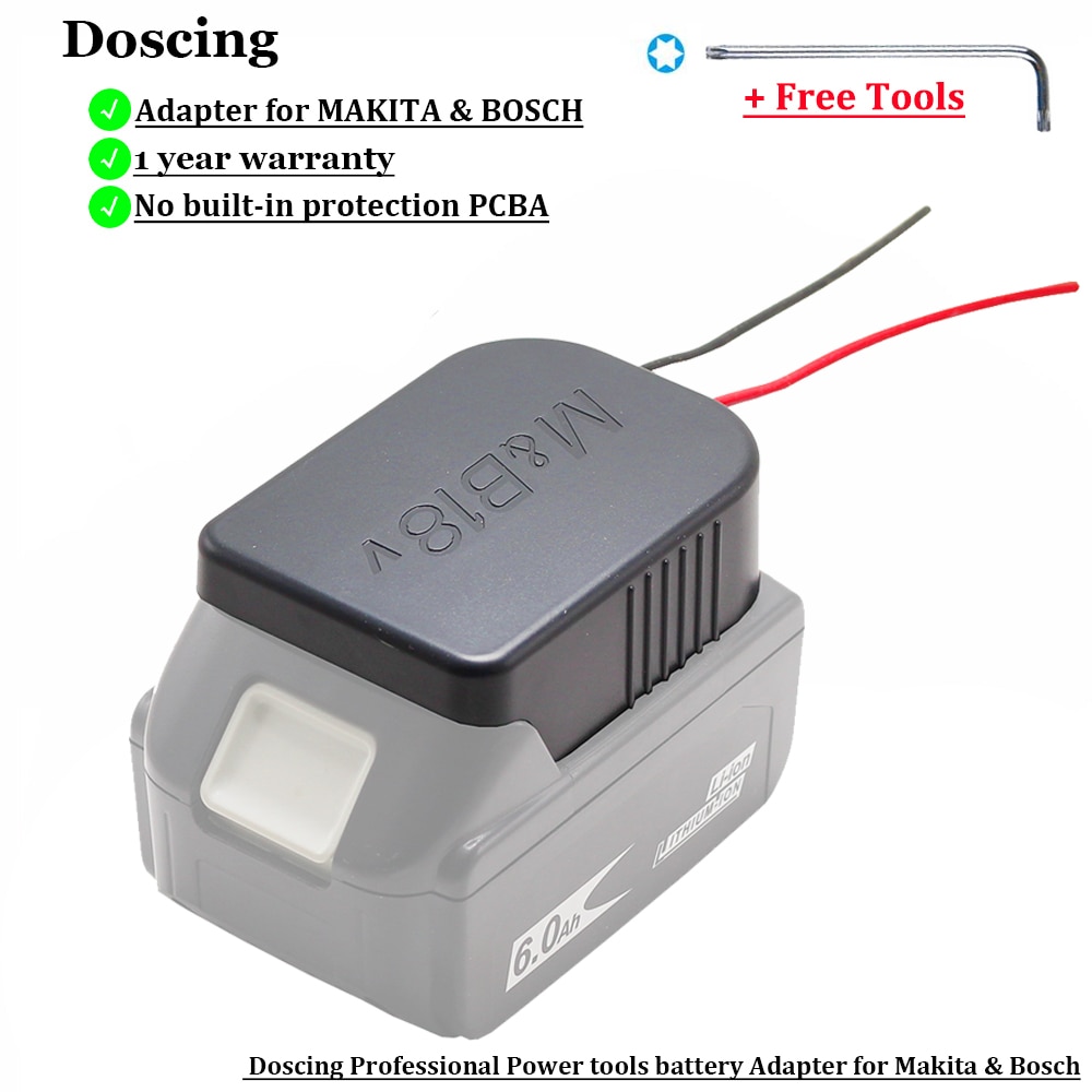 Power Opladen Adapter Voor Makita & Bosch 18V Li-Ion Batterij Mount Connector Adapter Voor BL1830 BL1840 BL1860 BAT609
