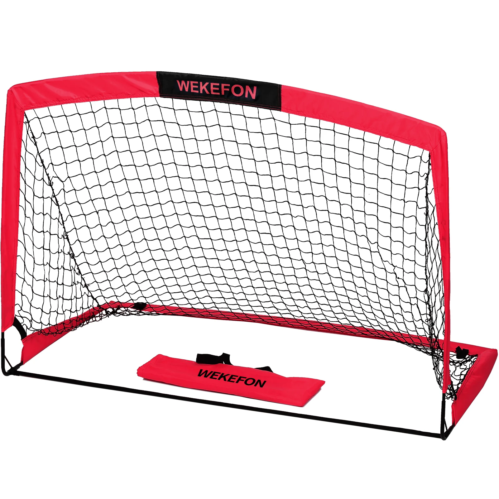 Portería de fútbol portátil para niños, Red de 5 'x 3,1' para adultos y jóvenes, patio de juegos, patio trasero, entrenamiento en interiores y exteriores: Borgoña