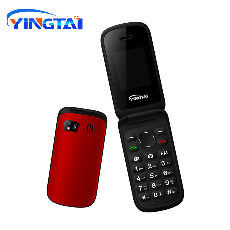 Original YINGTAI T26 Mini push-button telephone FM Torch Dual SIM 1.77" MP3 clamshell cell phone MP3 Old Man flip Phone