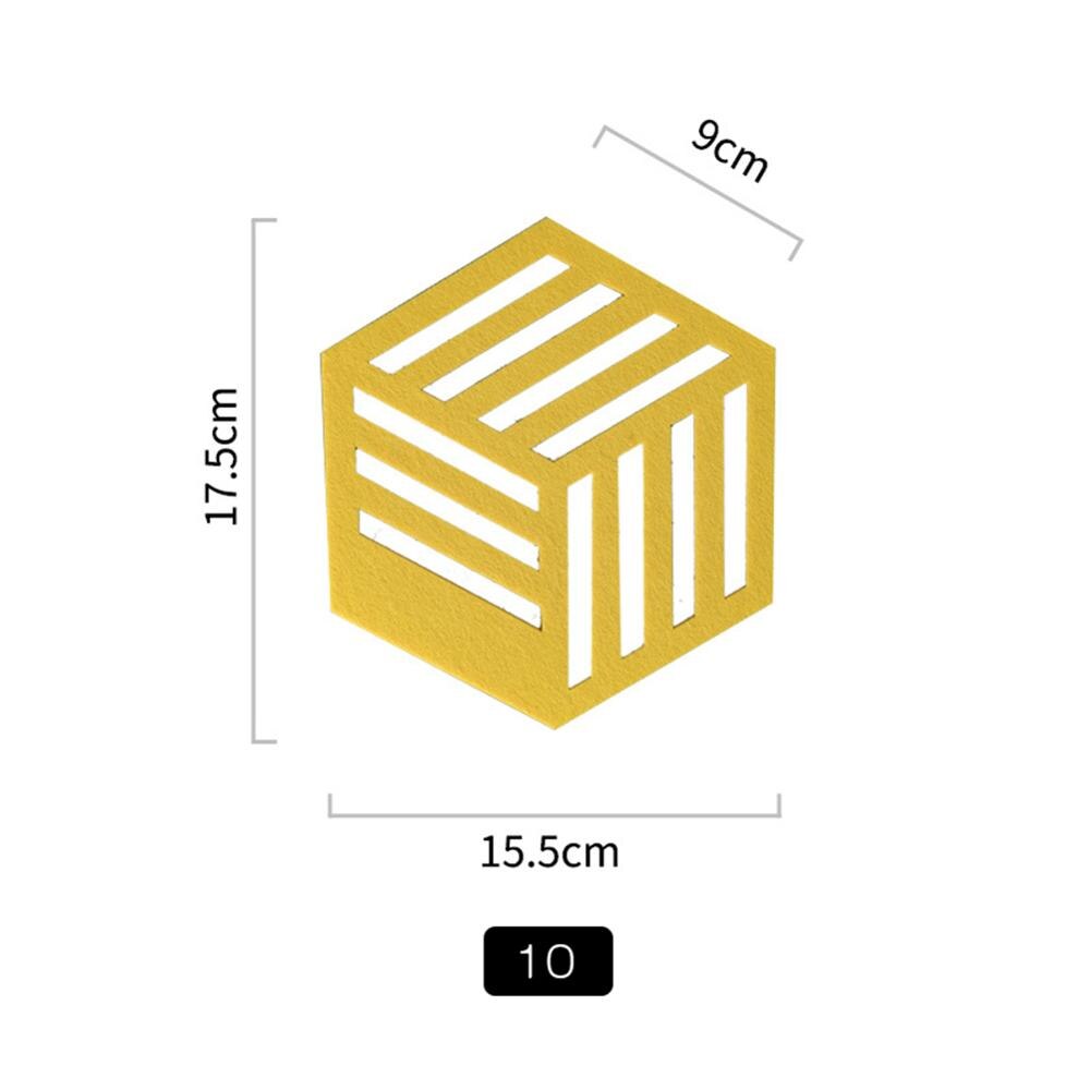 Chic Silicone Coaster Cup Hexagon Mats Pad Heat-insulated Bowl Placemat Home Decor Desktop Eco-friendly Japanese Simple 1PCS: E-Yellow 15.5-17.5