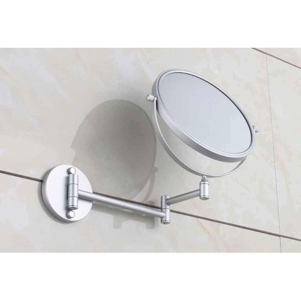 8 inch Wall-Mounted Bathroom Folding Mirror Space Aluminum Telescopic Double-Sided Mirror 3X Magnifying Glass Makeup Mirror